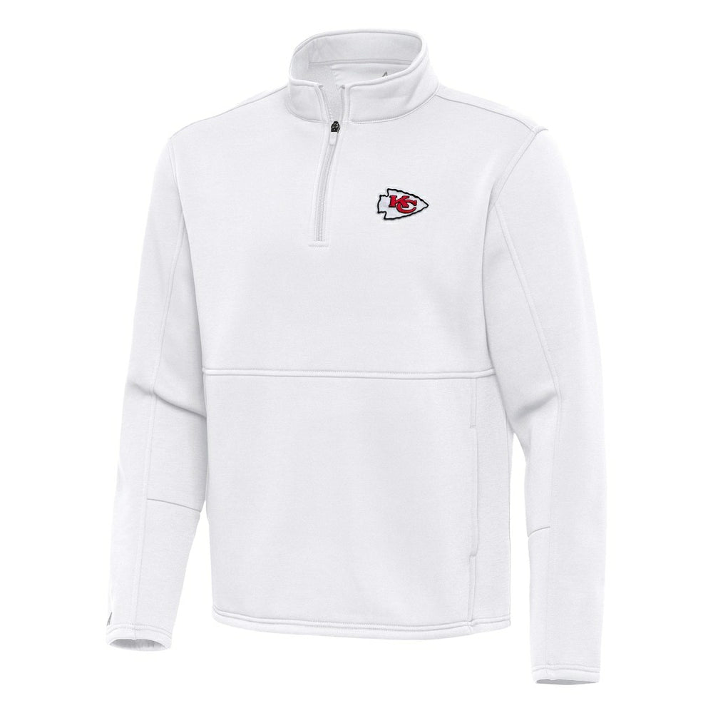 Kansas City Chiefs Antigua Twist Quarter-Zip Pullover Jacket - White on sale