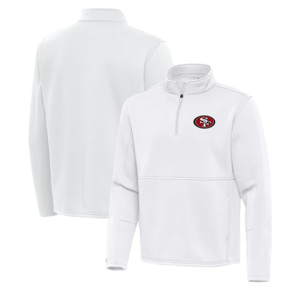 San Francisco 49ers Antigua Twist Quarter-Zip Pullover Jacket - White sale