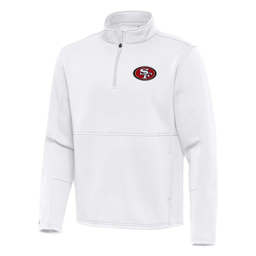 San Francisco 49ers Antigua Twist Quarter-Zip Pullover Jacket - White sale