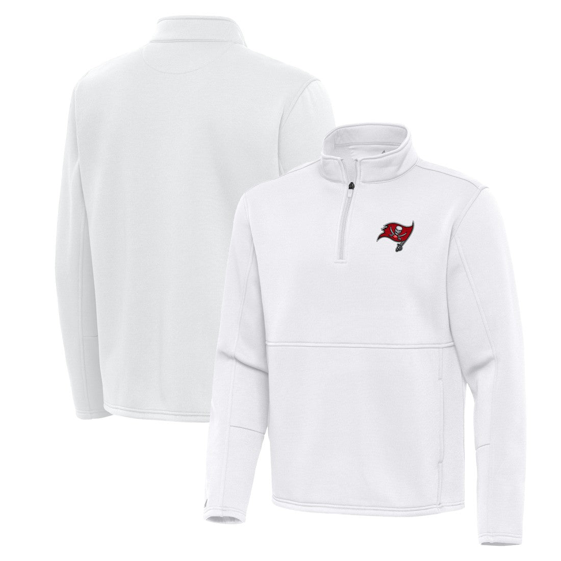 Tampa Bay Buccaneers Antigua Twist Quarter-Zip Pullover Jacket - White online