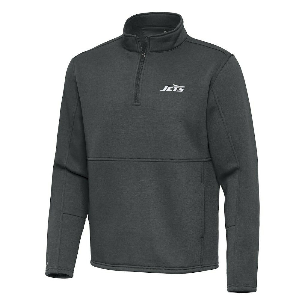 New York Jets Antigua Twist Quarter-Zip Pullover Jacket - Pewter for sale