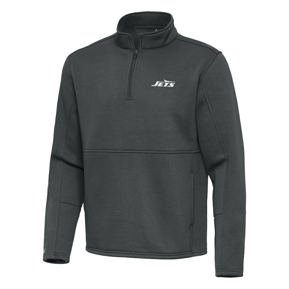 New York Jets Antigua Twist Quarter-Zip Pullover Jacket - Pewter for sale