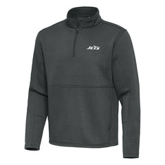 New York Jets Antigua Twist Quarter-Zip Pullover Jacket - Pewter for sale