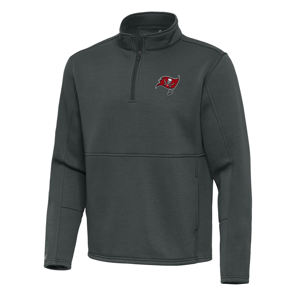Tampa Bay Buccaneers Antigua Twist Quarter-Zip Pullover Jacket - Pewter on sale
