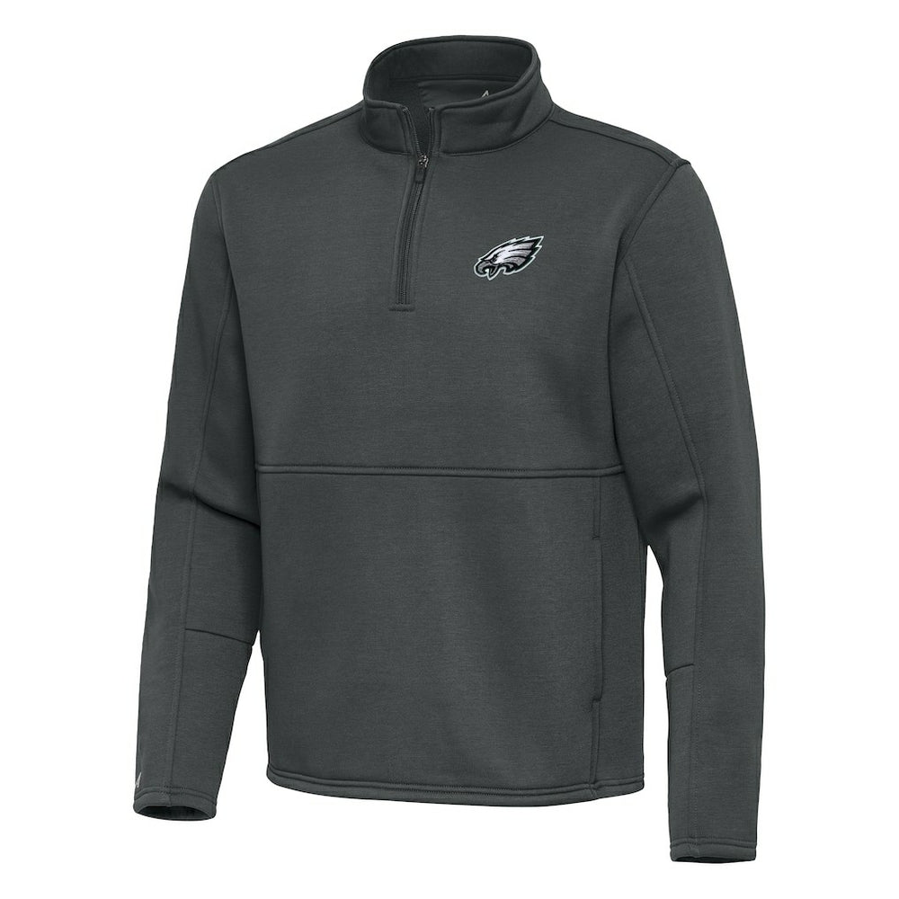 Philadelphia Eagles Antigua Twist Quarter-Zip Pullover Jacket - Pewter for sale