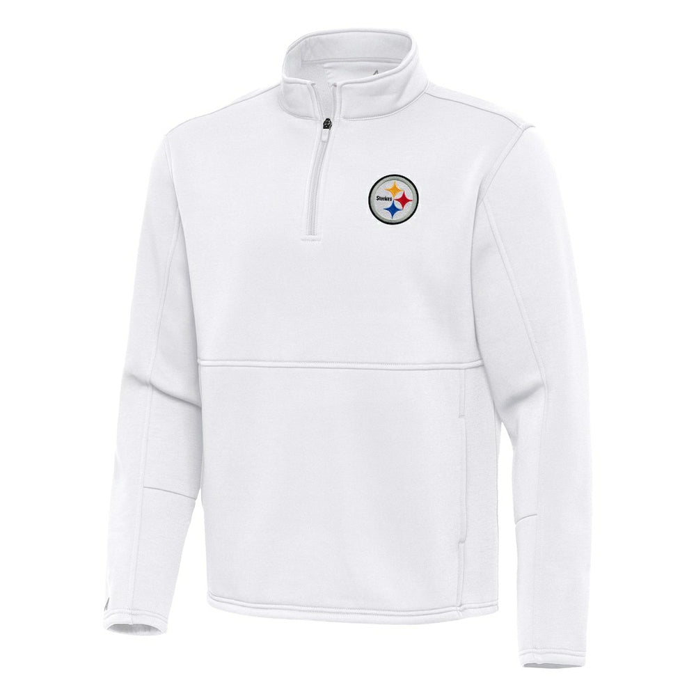 Pittsburgh Steelers Antigua Twist Quarter-Zip Pullover Jacket - White on sale