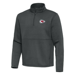 Kansas City Chiefs Antigua Twist Quarter-Zip Pullover Jacket - Pewter on sale