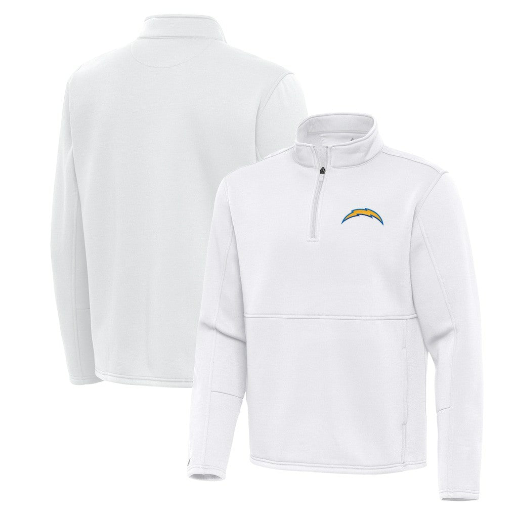 Los Angeles Chargers Antigua Twist Quarter-Zip Pullover Jacket - White sale