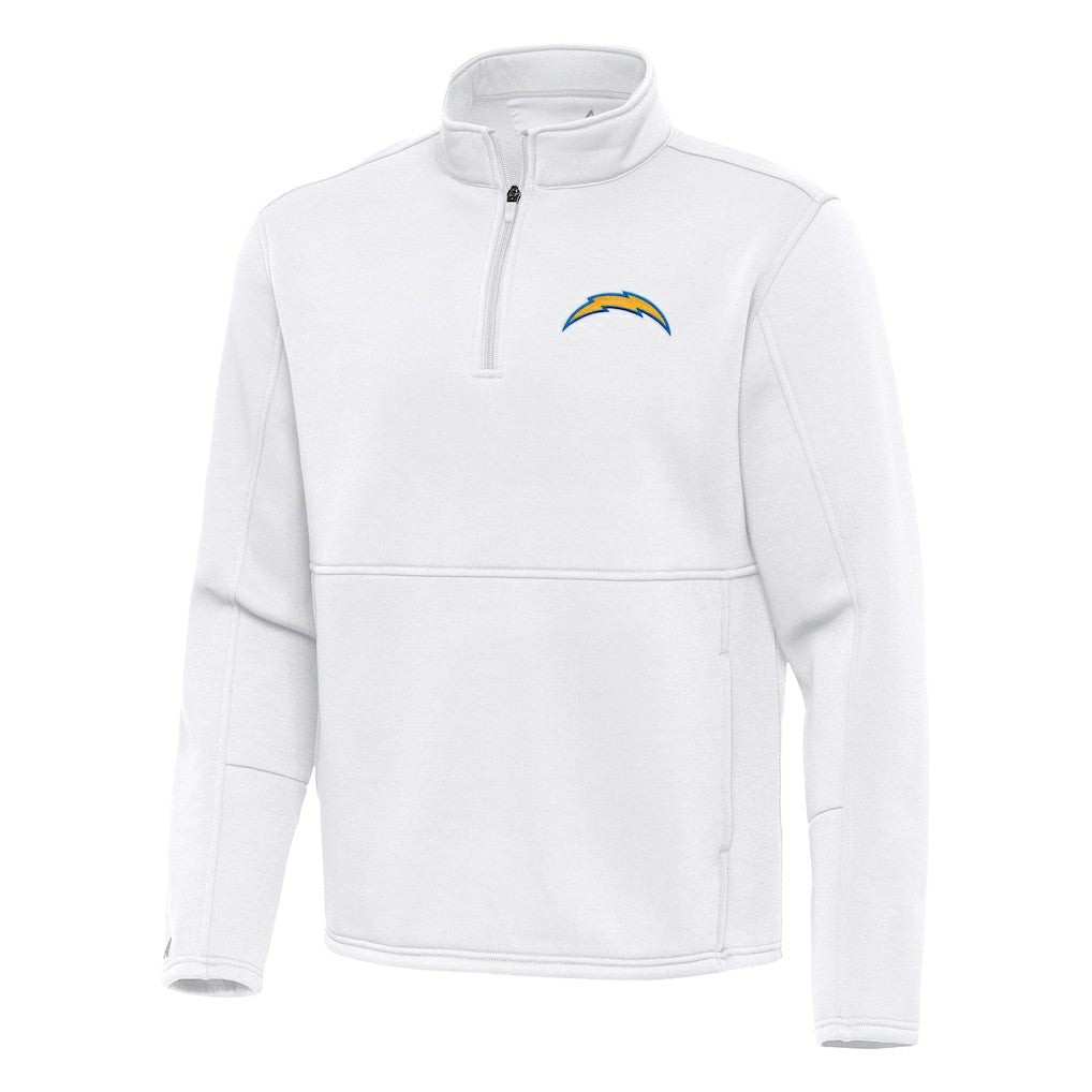 Los Angeles Chargers Antigua Twist Quarter-Zip Pullover Jacket - White sale