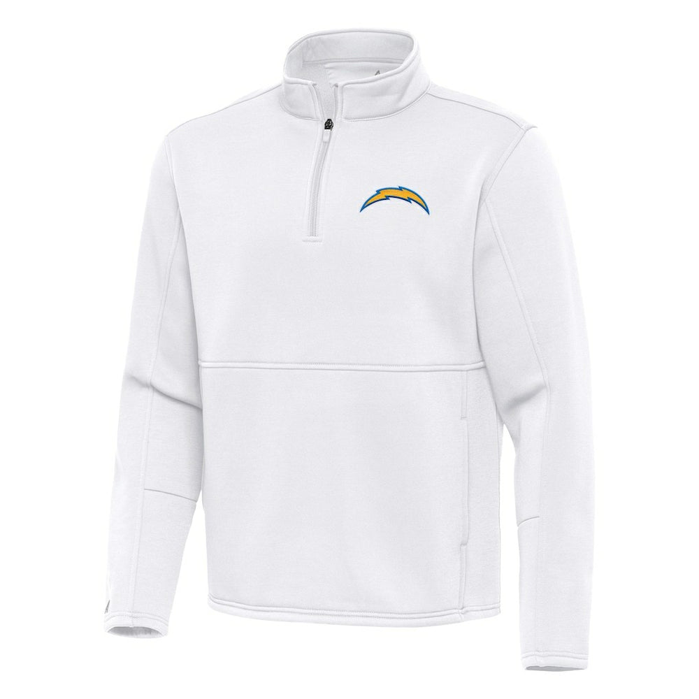 Los Angeles Chargers Antigua Twist Quarter-Zip Pullover Jacket - White sale