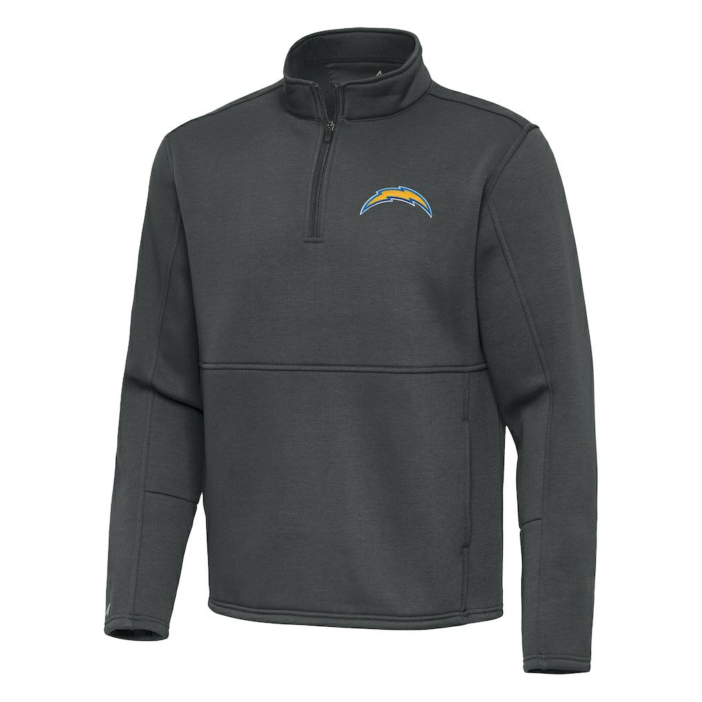 Los Angeles Chargers Antigua Twist Quarter-Zip Pullover Jacket - Pewter cheap