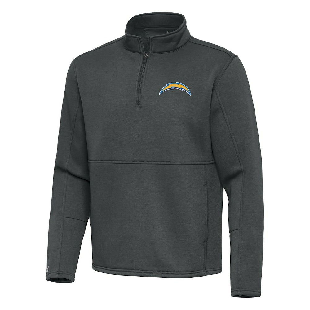 Los Angeles Chargers Antigua Twist Quarter-Zip Pullover Jacket - Pewter cheap