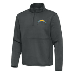 Los Angeles Chargers Antigua Twist Quarter-Zip Pullover Jacket - Pewter cheap