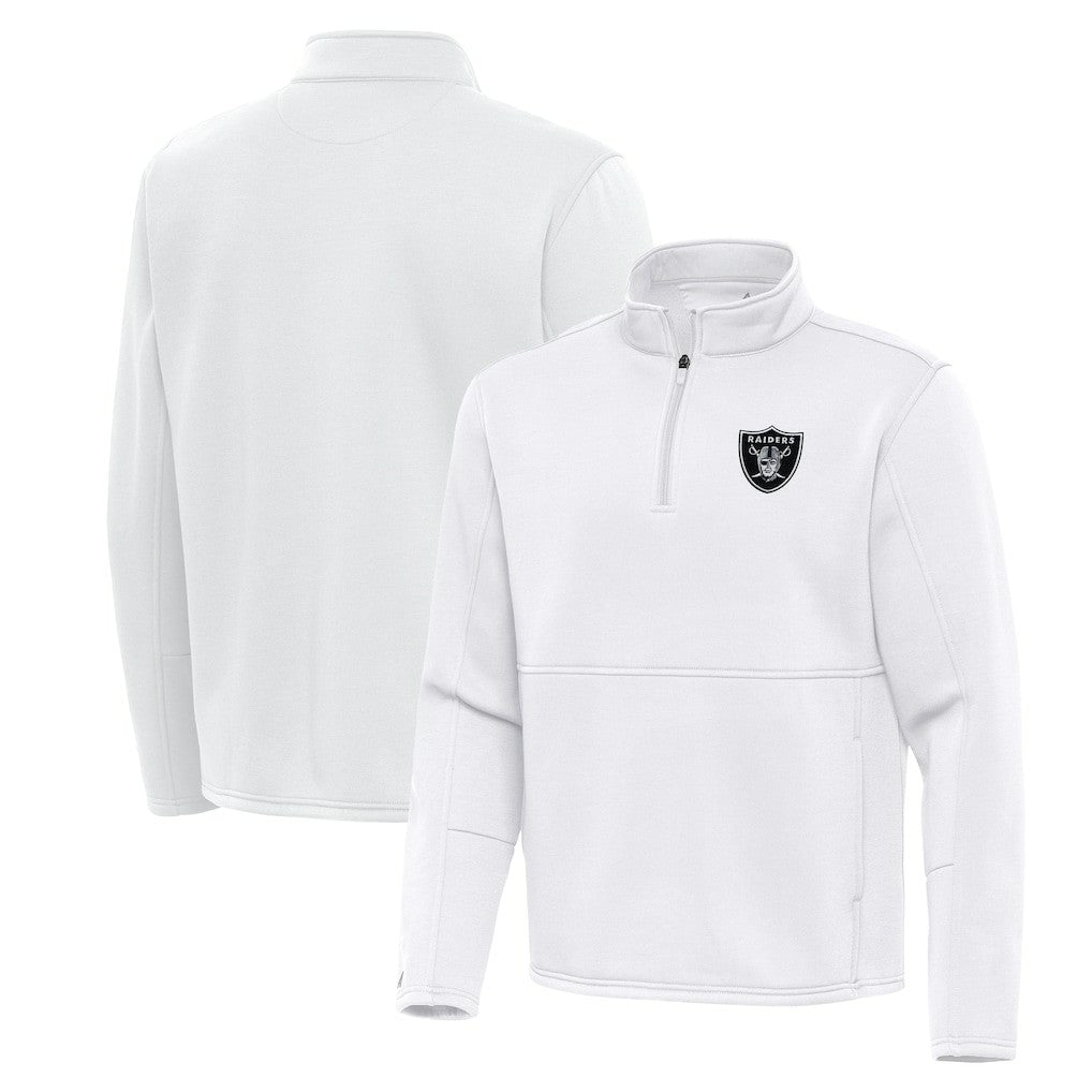 Las Vegas Raiders Antigua Twist Quarter-Zip Pullover Jacket - White discount