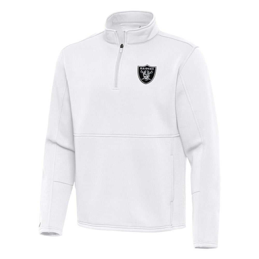 Las Vegas Raiders Antigua Twist Quarter-Zip Pullover Jacket - White discount
