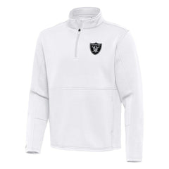 Las Vegas Raiders Antigua Twist Quarter-Zip Pullover Jacket - White discount