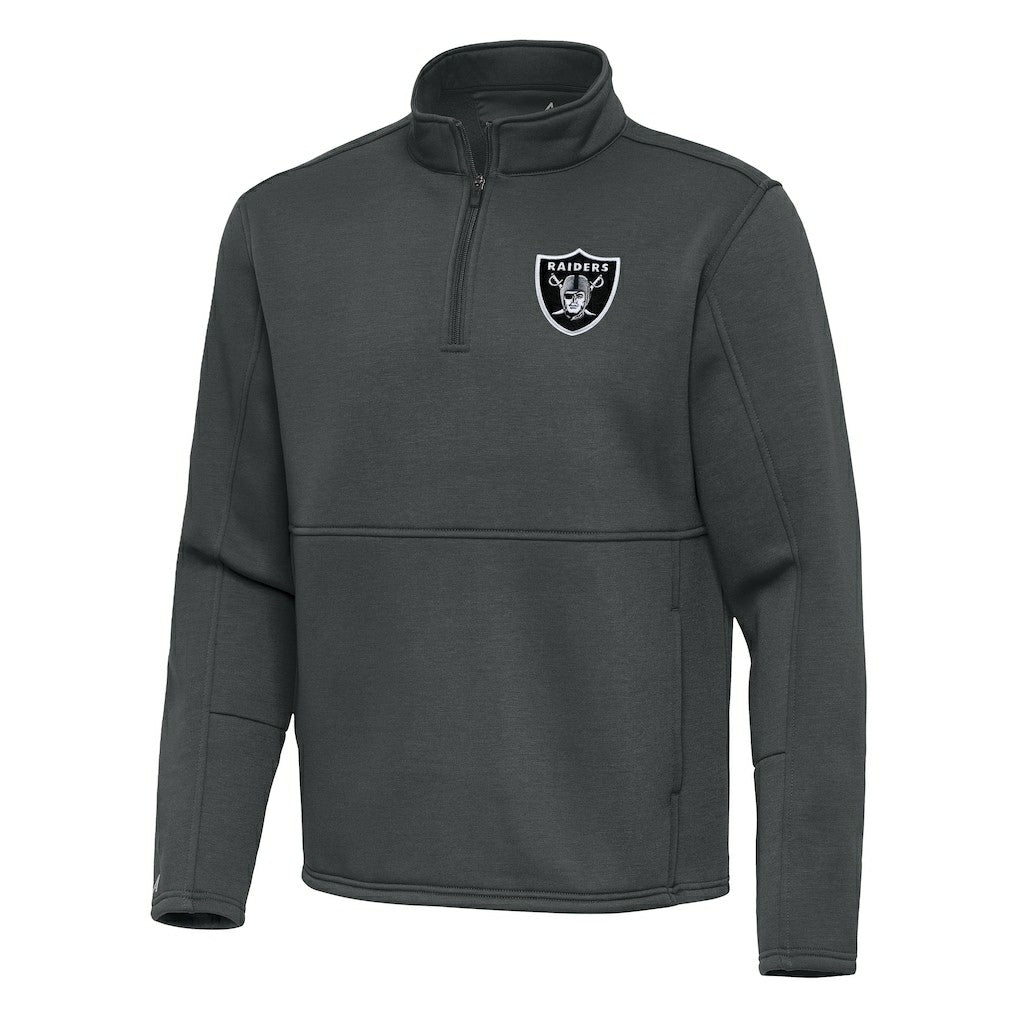 Las Vegas Raiders Antigua Twist Quarter-Zip Pullover Jacket - Pewter cheap