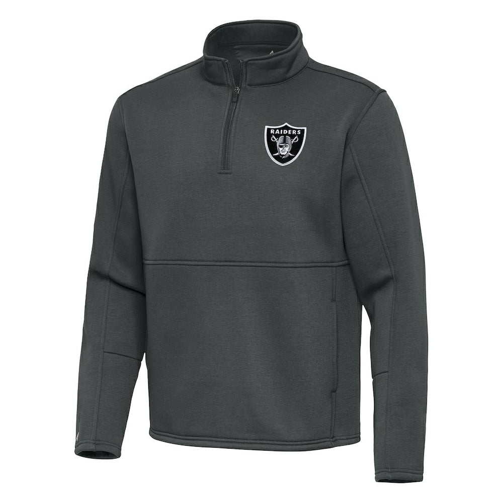 Las Vegas Raiders Antigua Twist Quarter-Zip Pullover Jacket - Pewter cheap