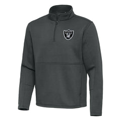 Las Vegas Raiders Antigua Twist Quarter-Zip Pullover Jacket - Pewter cheap
