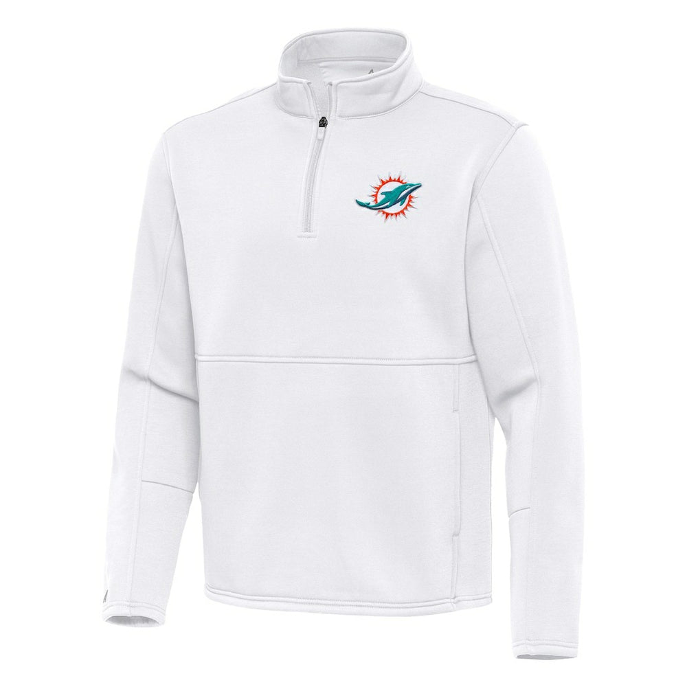 Miami Dolphins Antigua Twist Quarter-Zip Pullover Jacket - White cheap