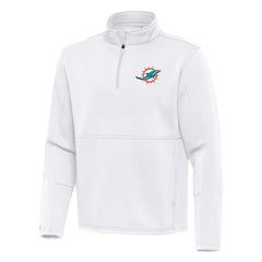 Miami Dolphins Antigua Twist Quarter-Zip Pullover Jacket - White cheap