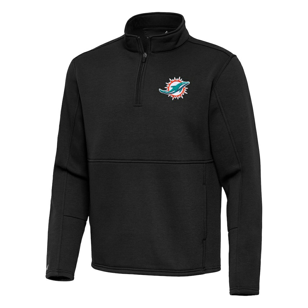 Miami Dolphins Antigua Twist Quarter-Zip Pullover Jacket - Black outlet