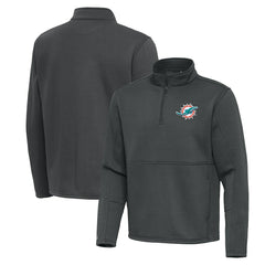 Miami Dolphins Antigua Twist Quarter-Zip Pullover Jacket - Pewter discount