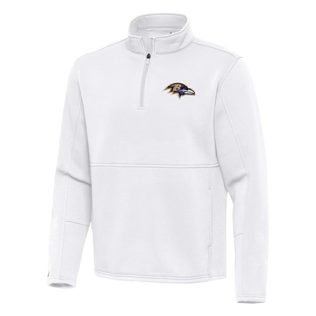 Baltimore Ravens Antigua Twist Quarter-Zip Pullover Jacket - White on sale