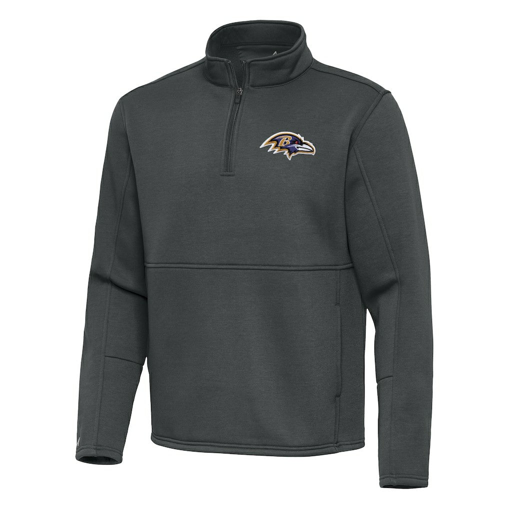 Baltimore Ravens Antigua Twist Quarter-Zip Pullover Jacket - Pewter for sale