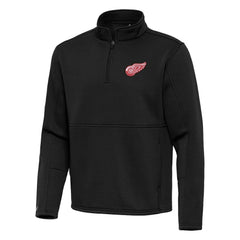 Detroit Red Wings Antigua Twist Quarter-Zip Pullover Jacket Black
