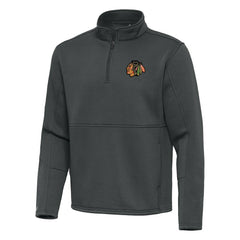 Chicago Blackhawks Antigua Twist Quarter-Zip Pullover Jacket Pewter
