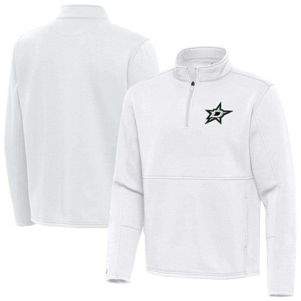 Dallas Stars Antigua Twist Quarter-Zip Pullover Jacket White