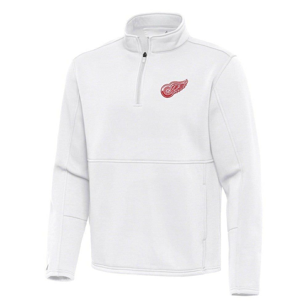 Detroit Red Wings Antigua Twist Quarter-Zip Pullover Jacket White