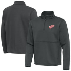 Detroit Red Wings Antigua Twist Quarter-Zip Pullover Jacket Pewter