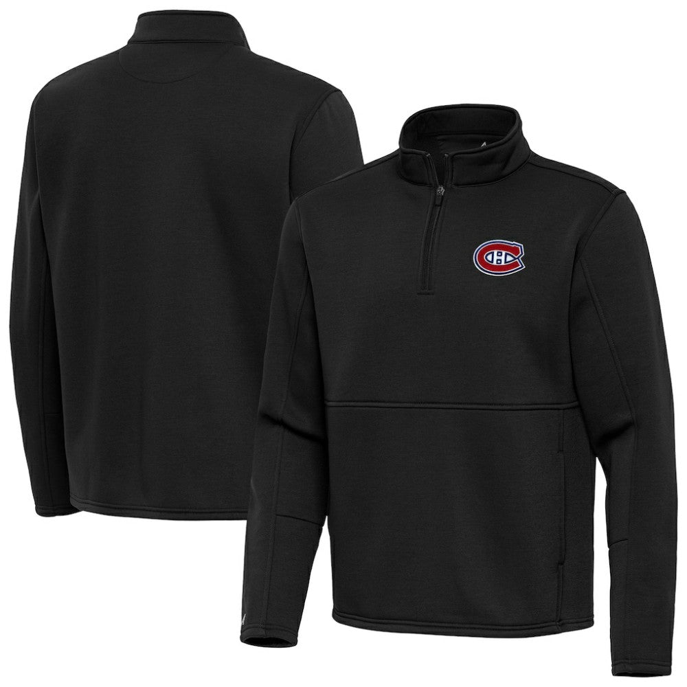 Montreal Canadiens Antigua Twist Quarter-Zip Pullover Jacket Black