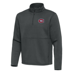 Montreal Canadiens Antigua Twist Quarter-Zip Pullover Jacket Pewter