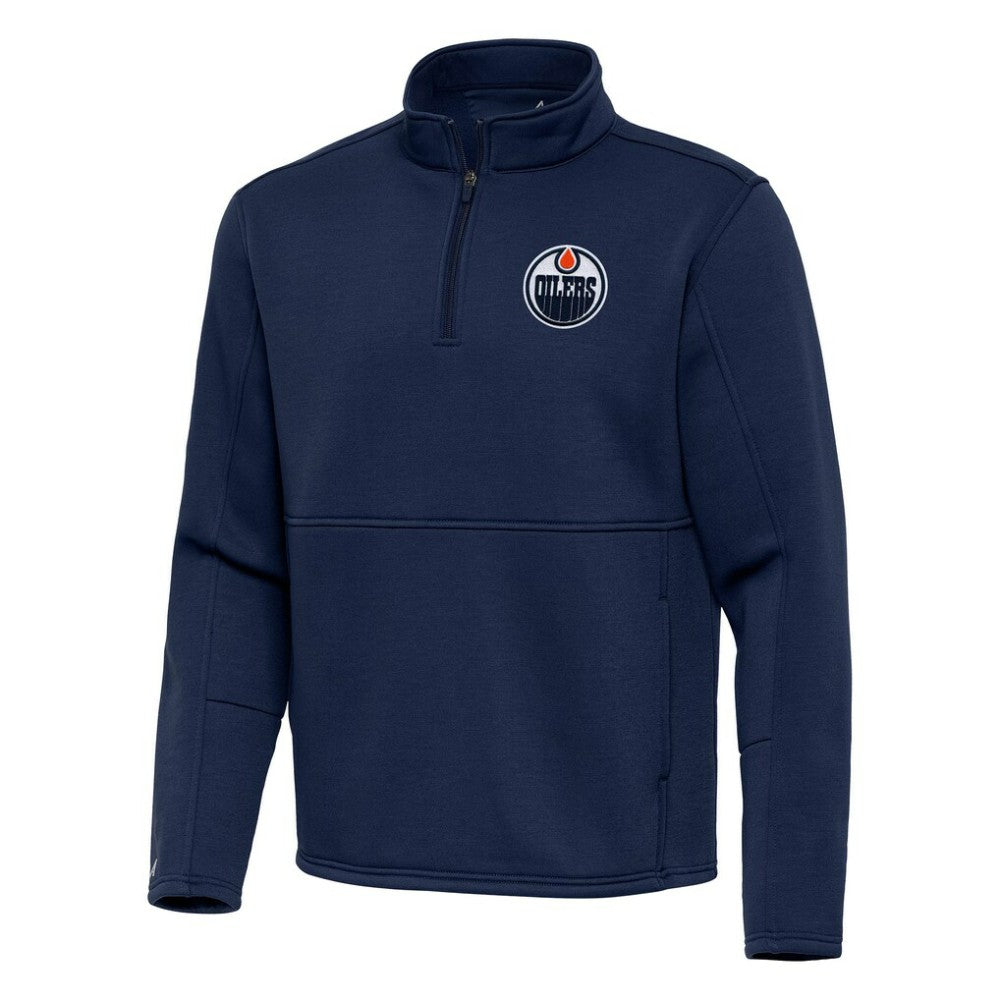 Edmonton Oilers Antigua Twist Quarter-Zip Pullover Jacket Royal