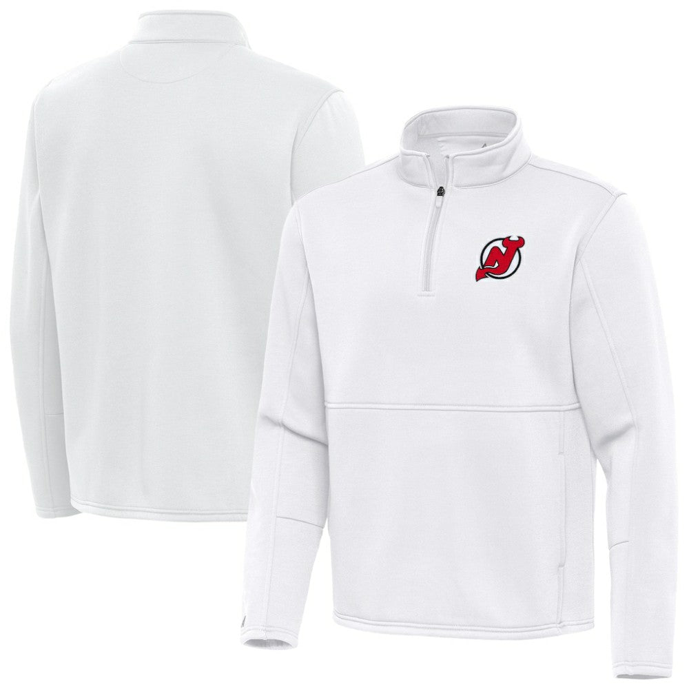 New Jersey Devils Antigua Twist Quarter-Zip Pullover Jacket White