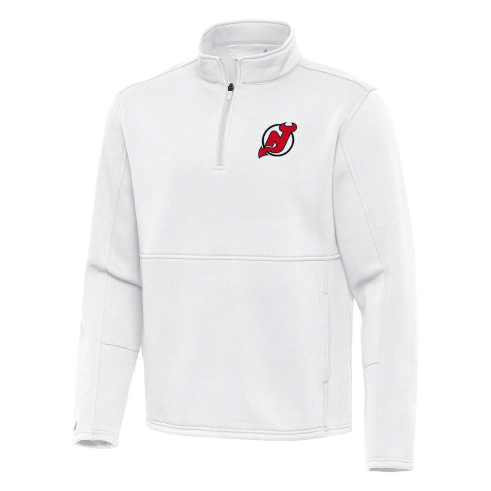 New Jersey Devils Antigua Twist Quarter-Zip Pullover Jacket White