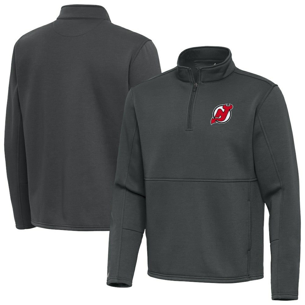 New Jersey Devils Antigua Twist Quarter-Zip Pullover Jacket Pewter