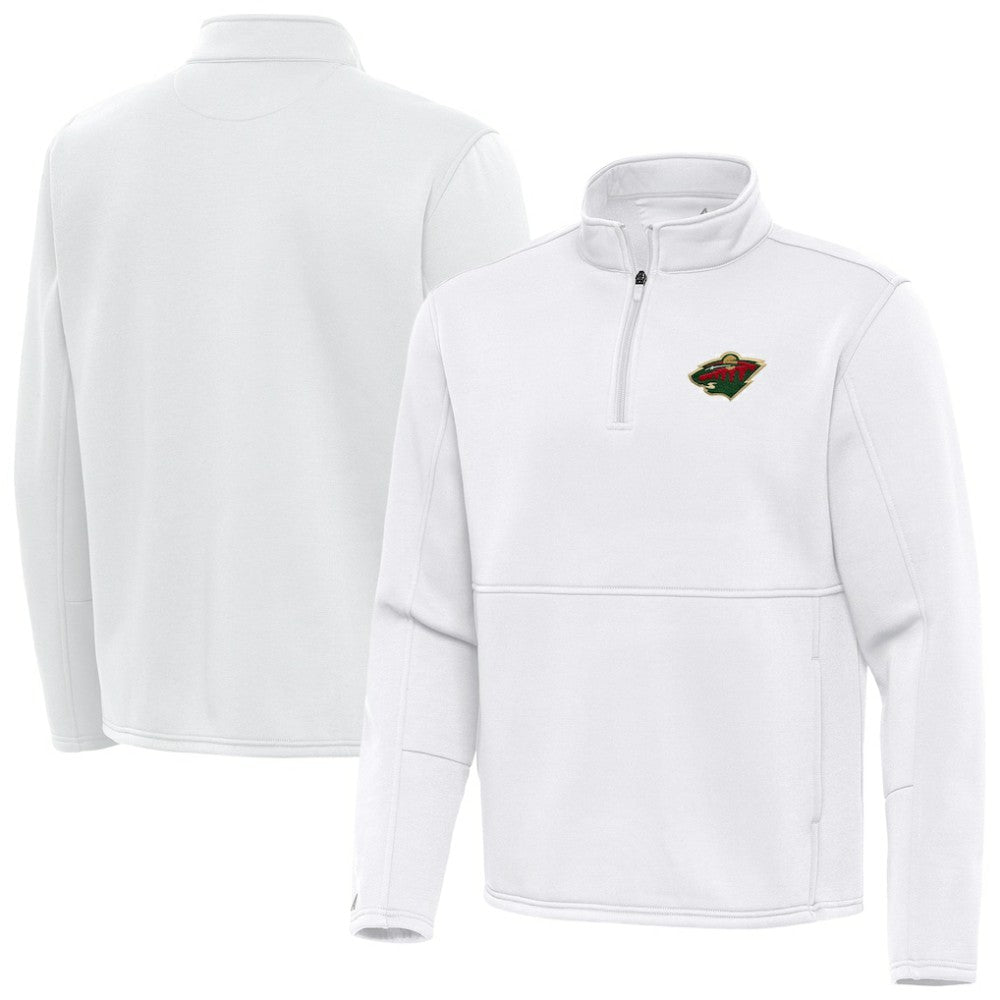 Minnesota Wild Antigua Twist Quarter-Zip Pullover Jacket White