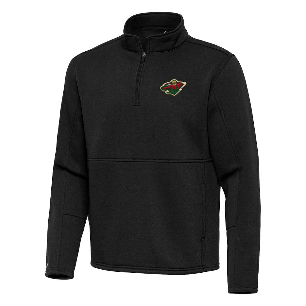 Minnesota Wild Antigua Twist Quarter-Zip Pullover Jacket Black