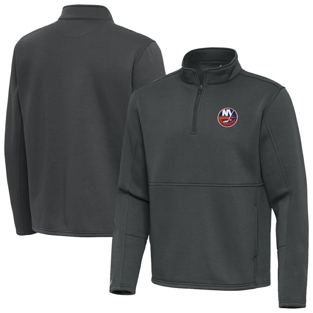 New York Islanders Antigua Twist Quarter-Zip Pullover Jacket Pewter