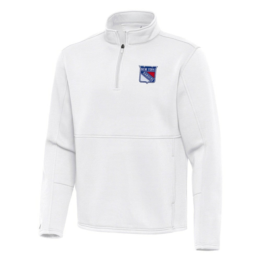 New York Rangers Antigua Twist Quarter-Zip Pullover Jacket White