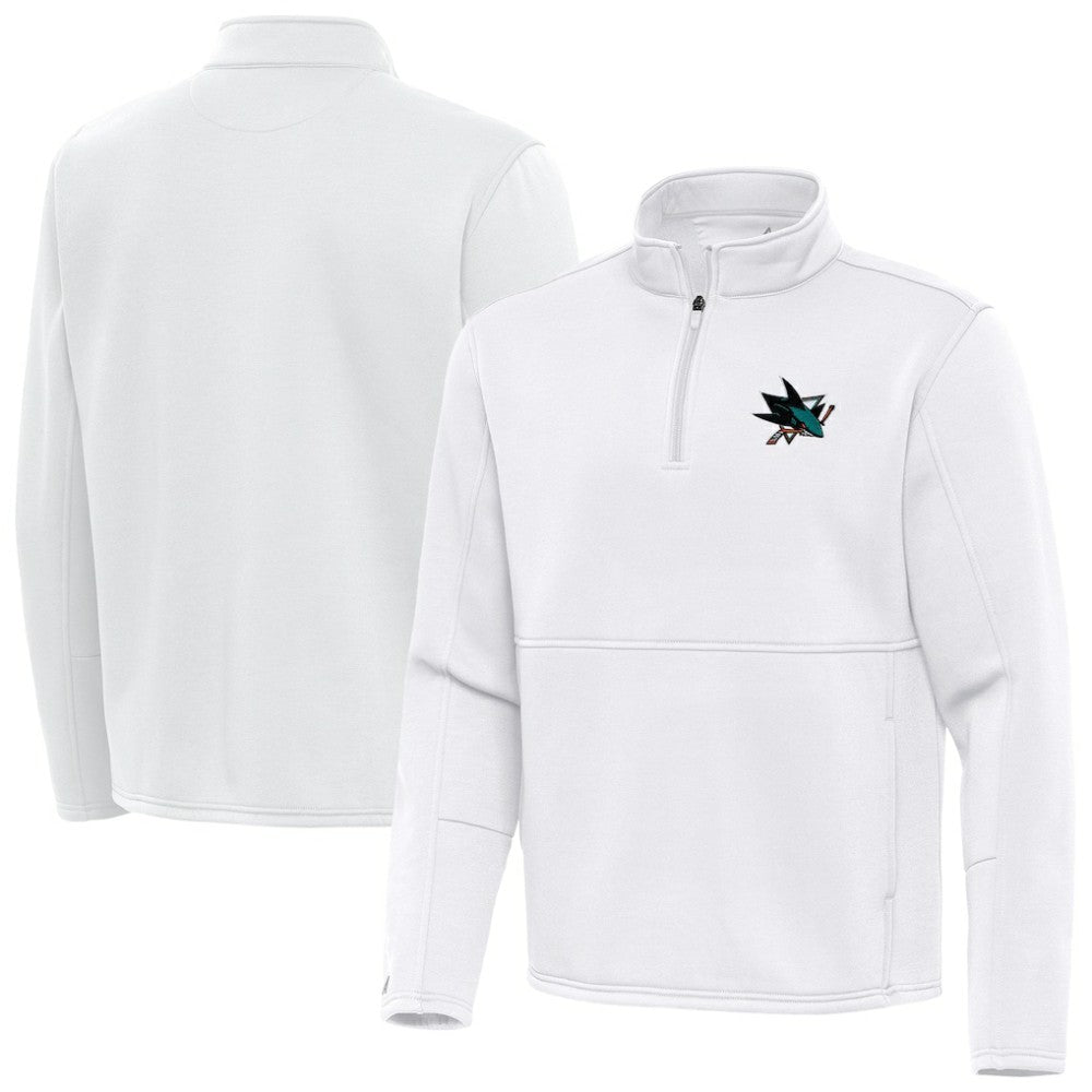 San Jose Sharks Antigua Twist Quarter-Zip Pullover Jacket White