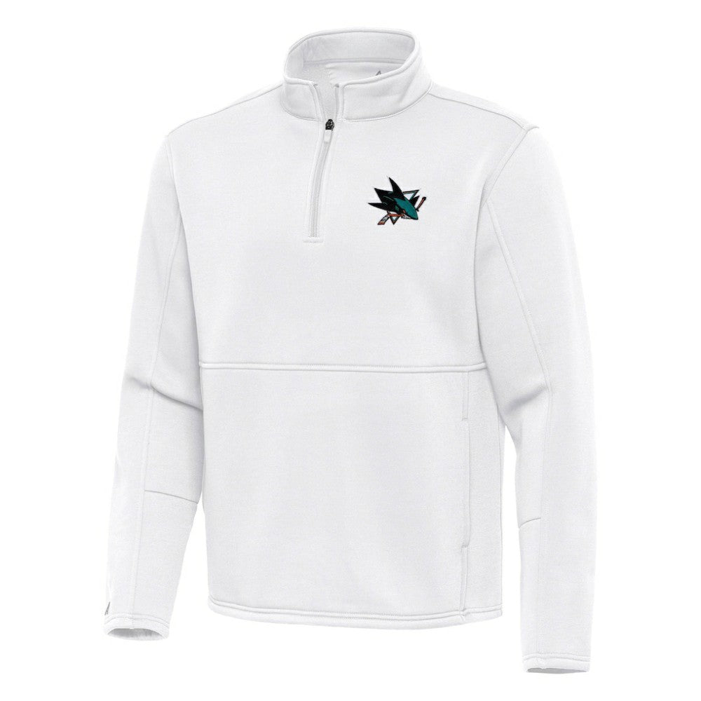 San Jose Sharks Antigua Twist Quarter-Zip Pullover Jacket White