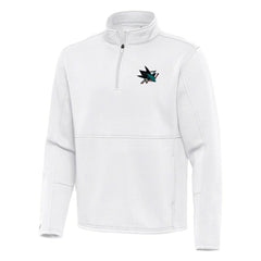 San Jose Sharks Antigua Twist Quarter-Zip Pullover Jacket White