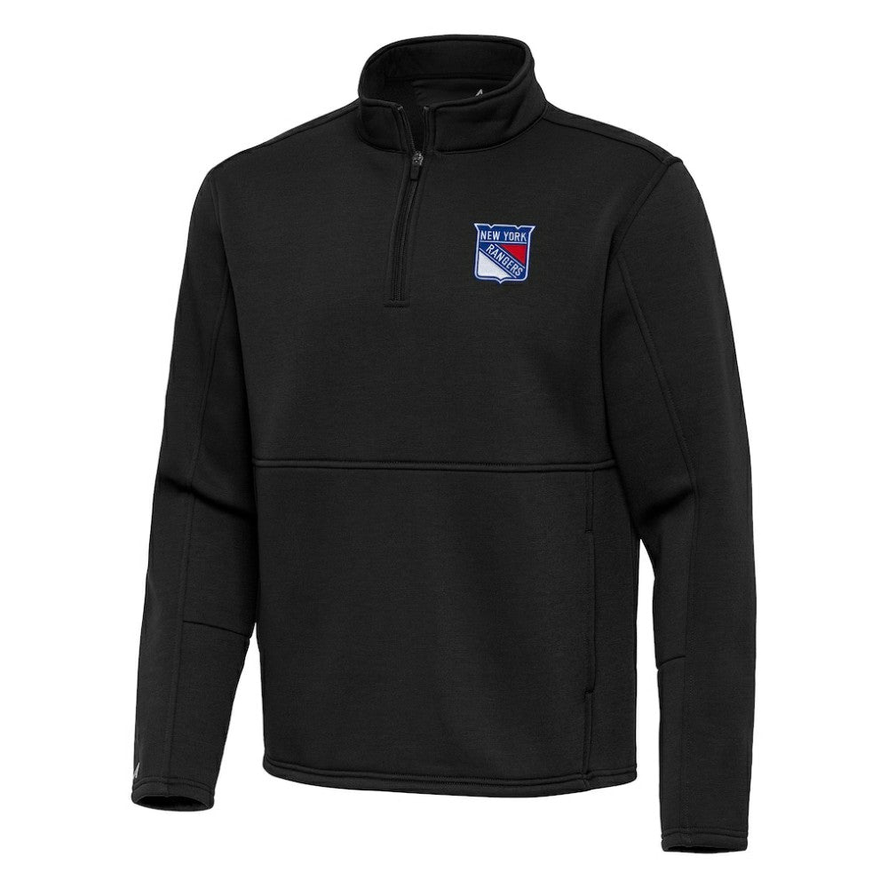 New York Rangers Antigua Twist Quarter-Zip Pullover Jacket Black