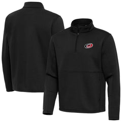 Carolina Hurricanes Antigua Twist Quarter-Zip Pullover Jacket Black