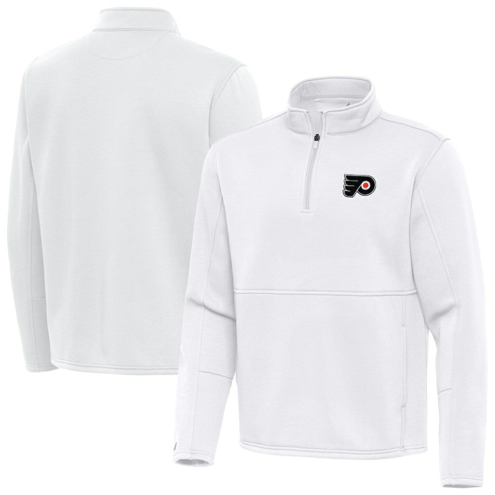 Philadelphia Flyers Antigua Twist Quarter-Zip Pullover Jacket White